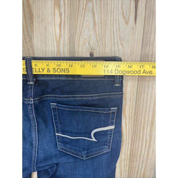 American Eagle Outfitters Artist Crop Stretch Jeans Womens 4 Dark Blue Denim - Picture 5 of 6